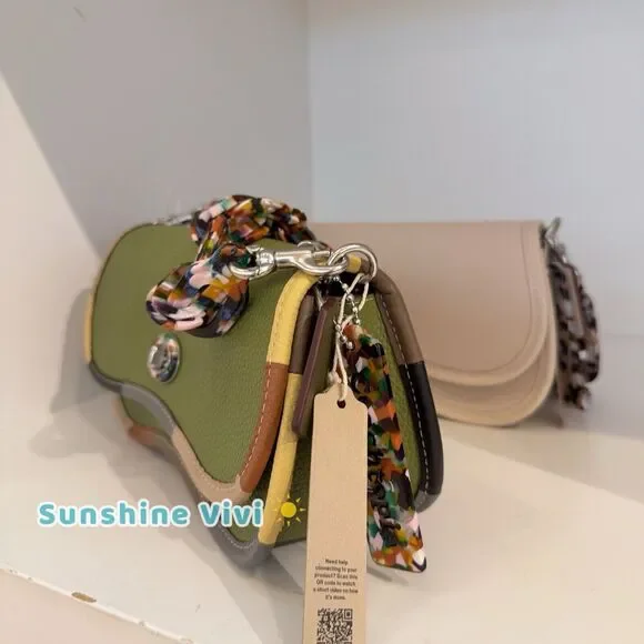 NWT Coach Wavy Dinky Bag Coachtopia Olive Green Leather Crossbody CK540